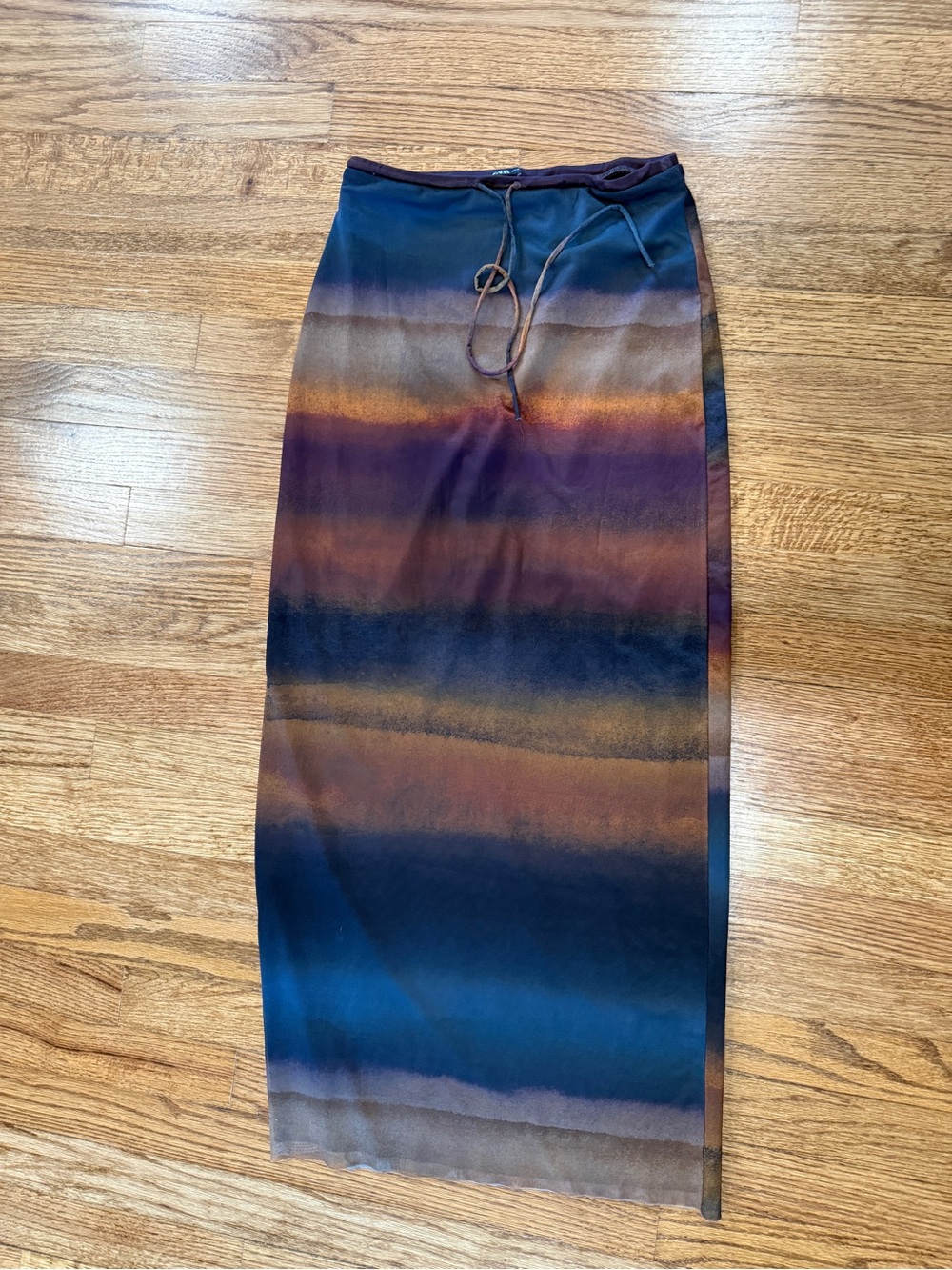 Zara Ombre Maxi Skirt in Blue and Brown